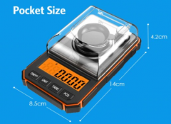 Wiege-Set Digitale Feinwaage 0,001 gr bis 50 gr - 4 Waagschalen - Pinzette