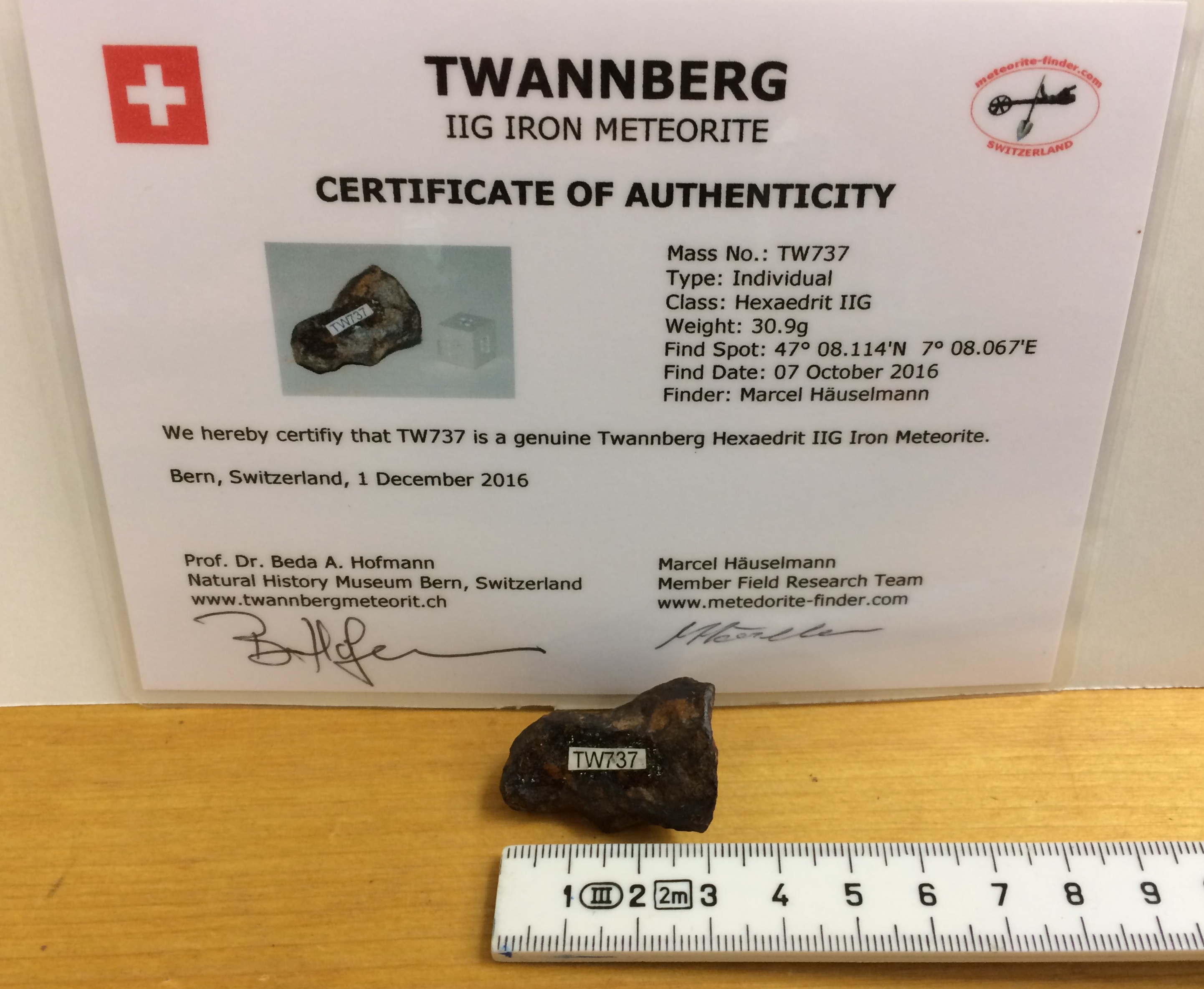 Twannberg Eisenmeteorit 30.9g