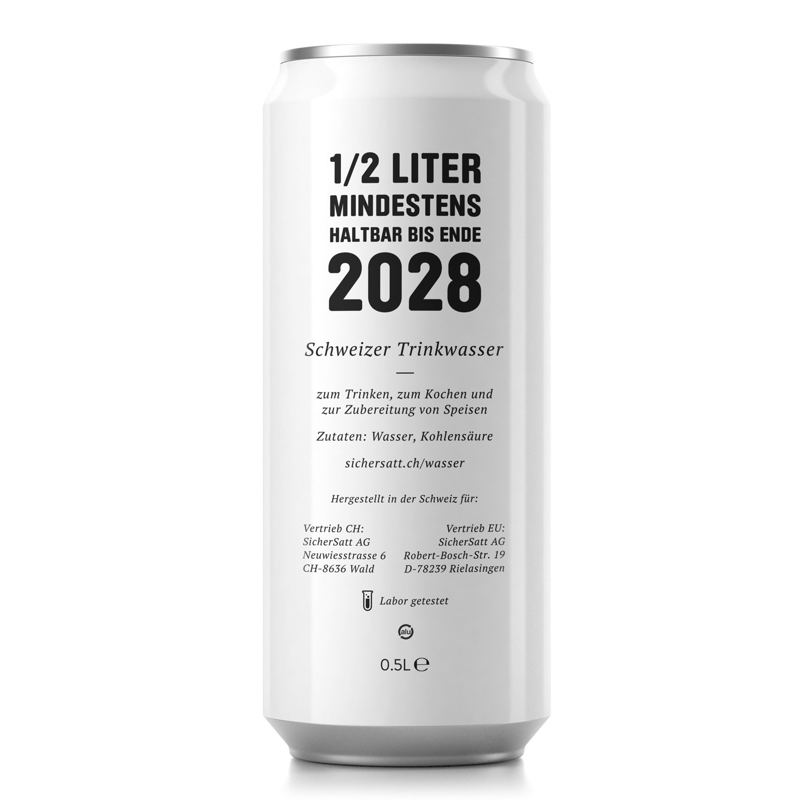 480 Dosen à 0.5L Trinkwasser