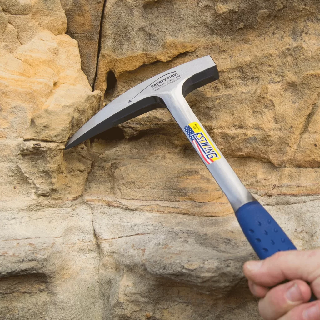 Estwing Geologenhammer / Pickhammer mit blauem Vinylgriff E3-14P