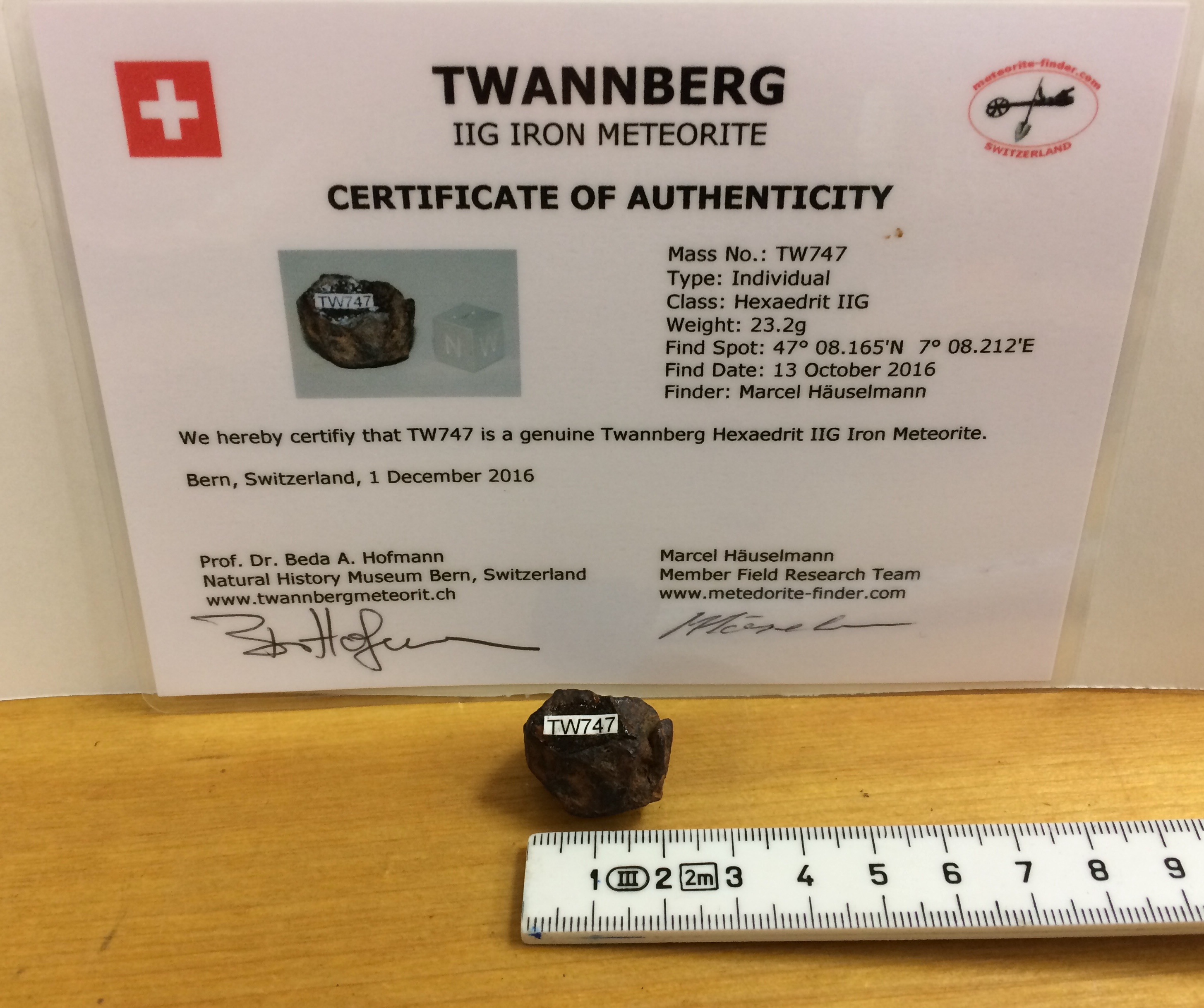 Twannberg Eisenmeteorit 23.2g